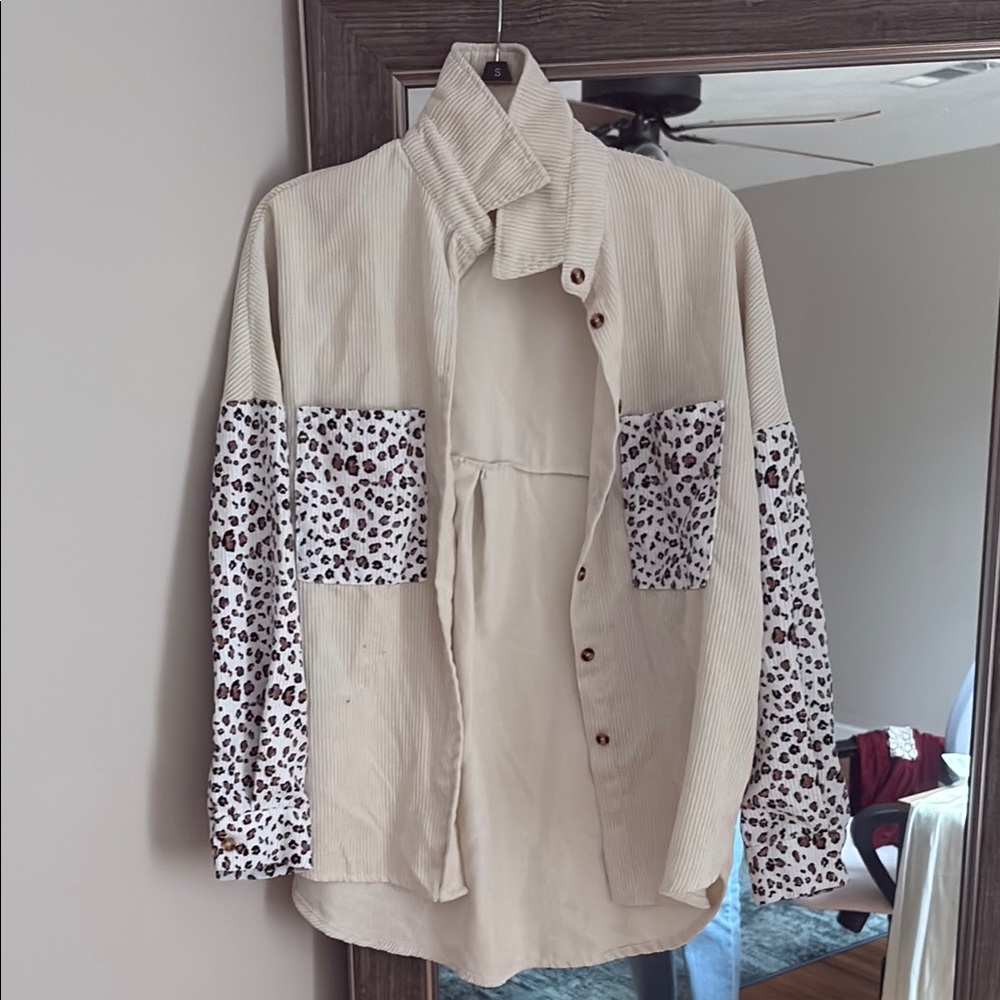 Leopard Print Beige Women's Jacket